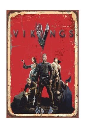 Vikings Retro Vintage Ahşap Poster 2030098