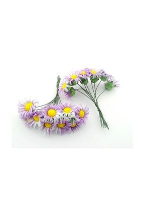 Çiçek Papatya Modeli Renkli (100 Adet) Lila TT0339