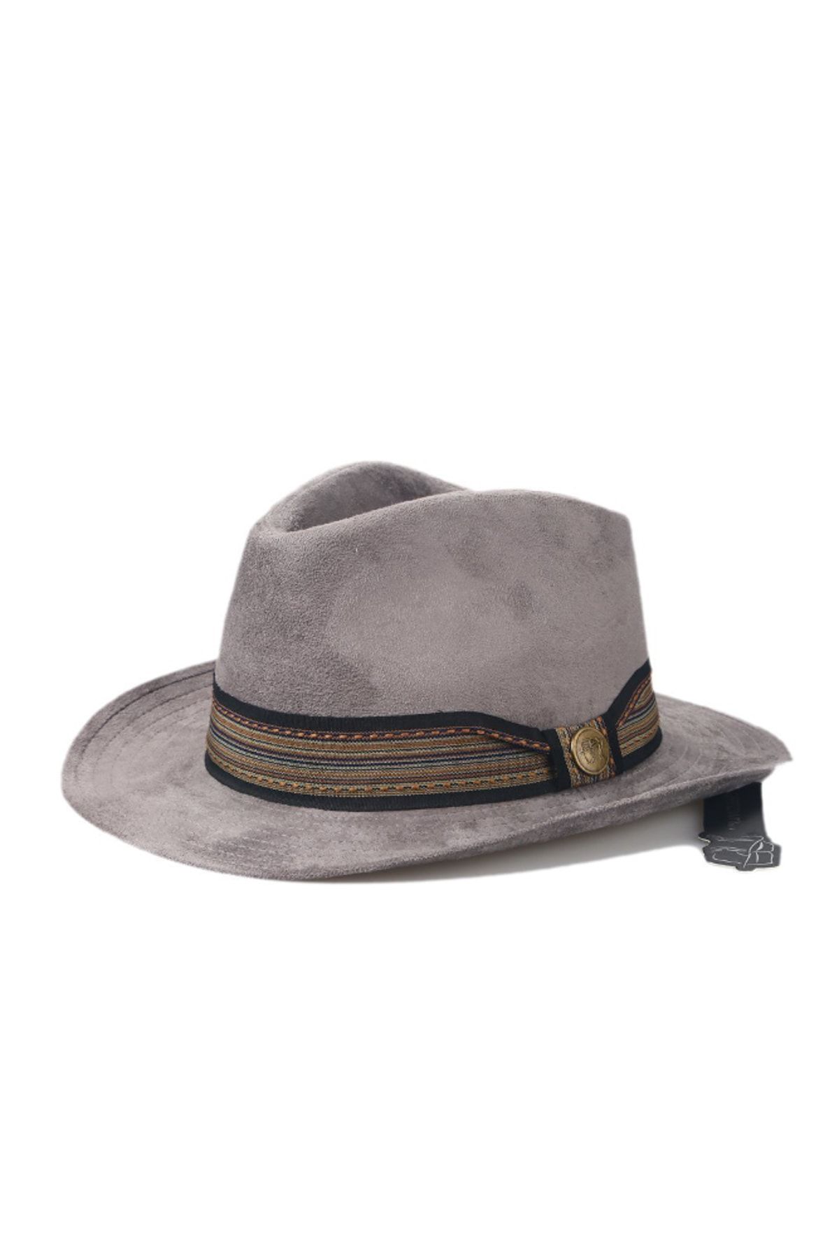 CosmoOutlet-Cowboy Model Nubuck Look Panama Trilby Unisex Gray Hat 3