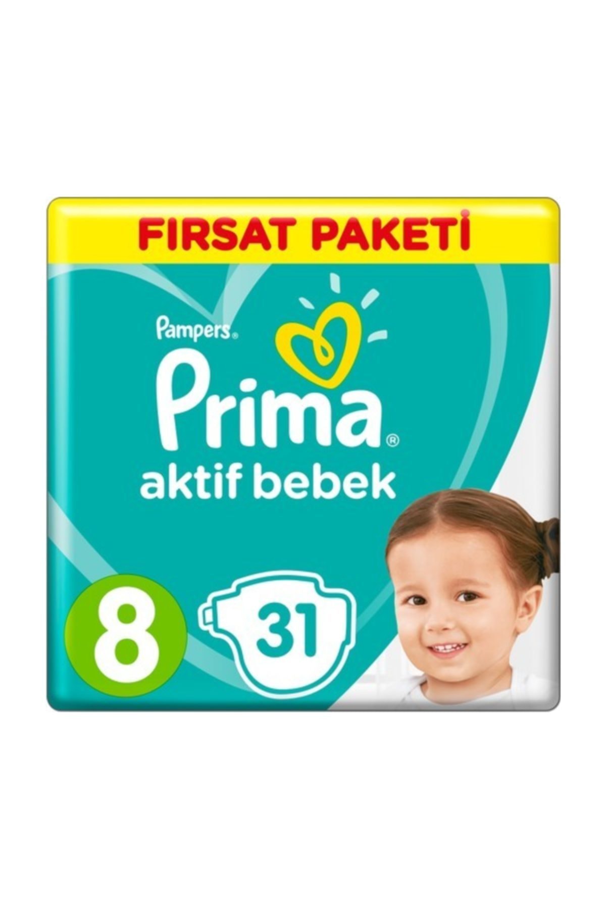 Prima Unisex Bebek Bezi Aktif Bebek 8 Beden 31 Adet Fırsat Paketi