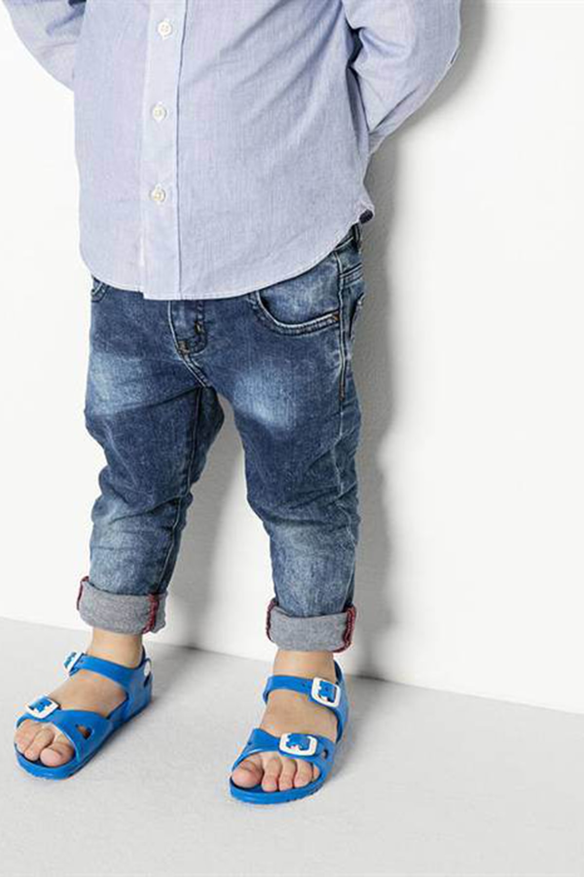 دمپایی بیرکن استاک پسرانه اوا آبی  راسته      Daily/روزانه | Birkenstock 1003535_SCUBA BLUE DE - تصویر 7
