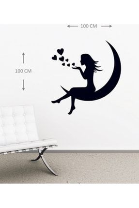 Dekoratif Ay Ve Kadın Duvar Sticker ARKSN003688