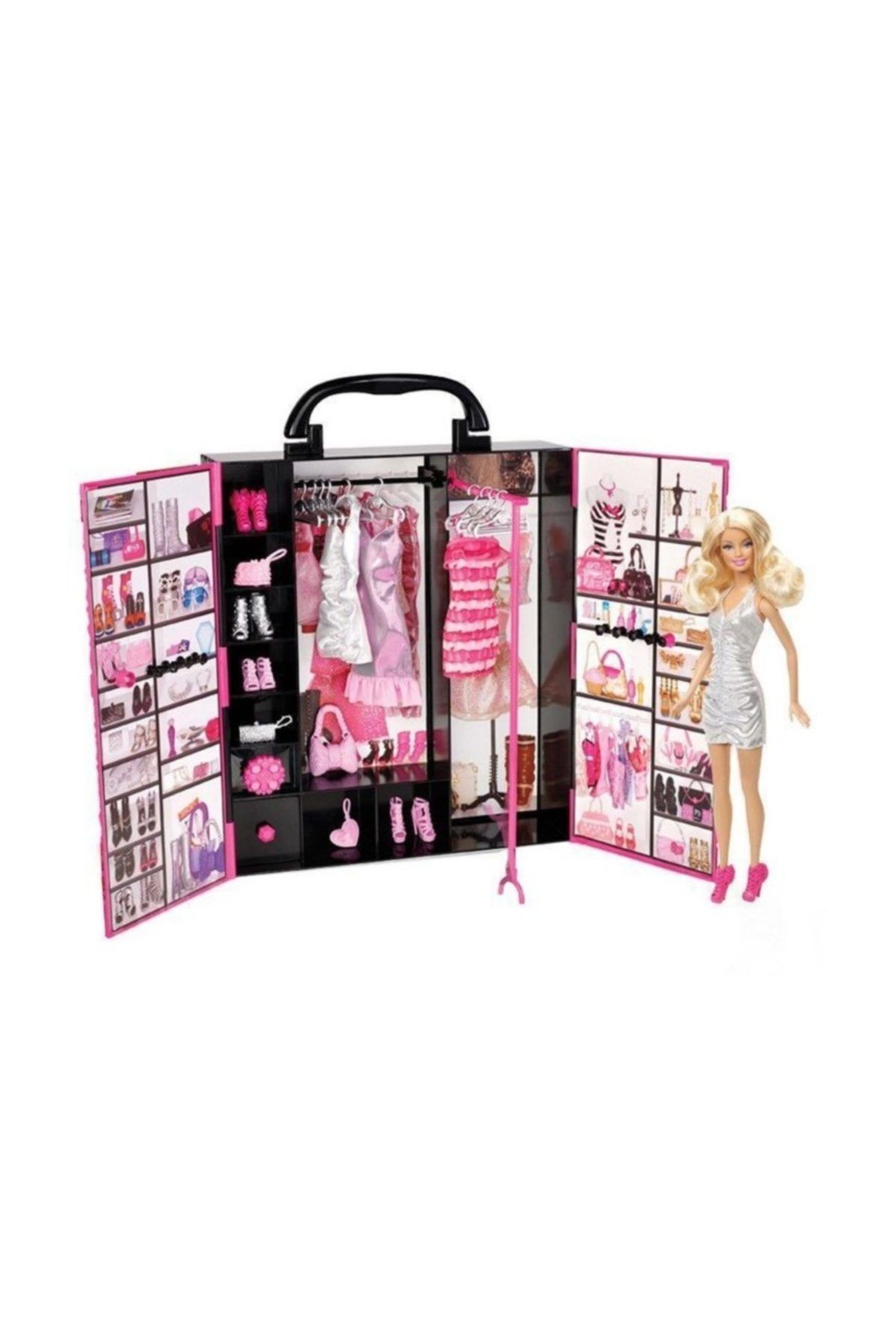 beauty barbie bebek ve kiz arkadasi cantali gardirop elbise kiyafet dolabi fiyati yorumlari trendyol