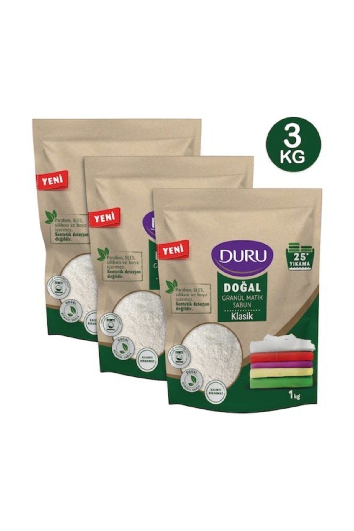 duru granul matik klasik 75 yikama 1 kg x 3 adet fiyati yorumlari trendyol