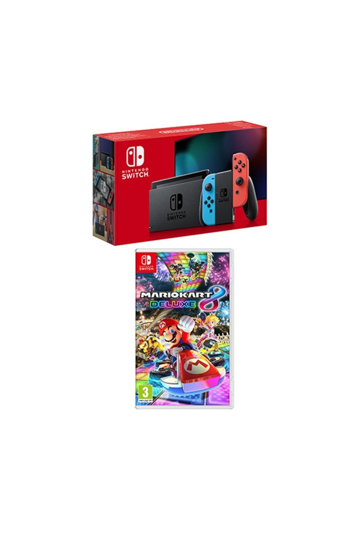 Switch Konsol Neon Red Blue + Mario Kart 8 Deluxe Nintendo Switch Oyun