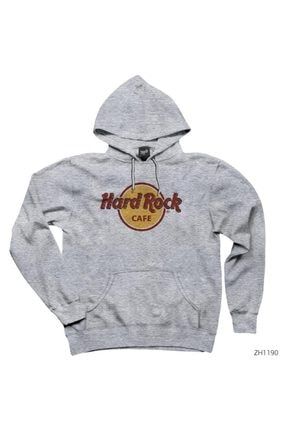 Hard Rock Cafe Gri Kapşonlu Sweatshirt / Hoodie ZH1190