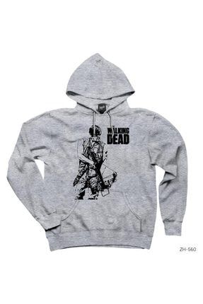 The Walking Dead Daryl Dixon Gri Kapşonlu Sweatshirt / Hoodie ZH-560