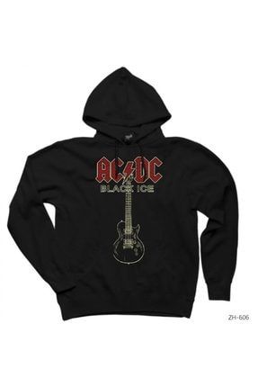 Ac Dc Black Ice Guitar Siyah Kapşonlu Sweatshirt / Hoodie ZH-606