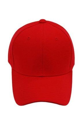 Unisex Kırmızı Spor Düz Baseball Şapka ES1070MG