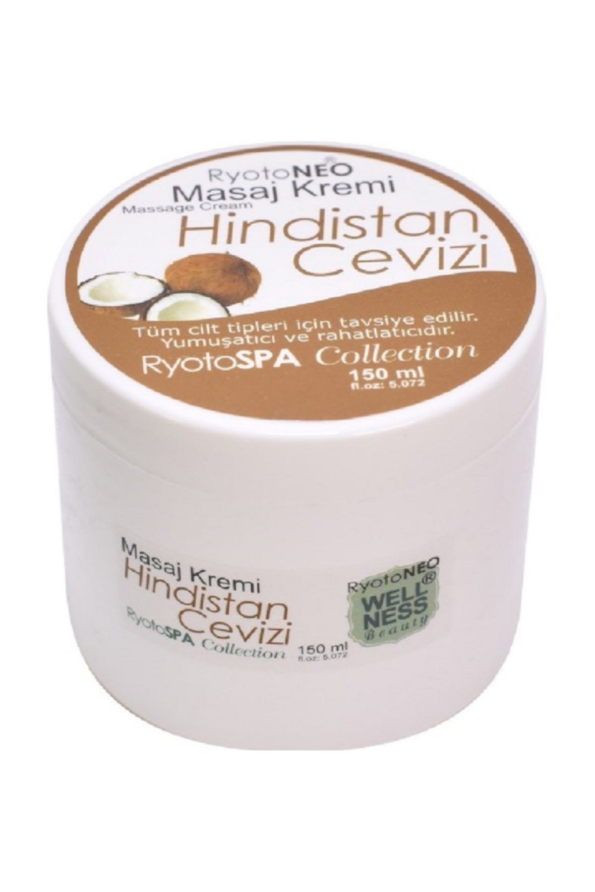 RyotoNEO Hindistan Cevizi Çok Amaçlı Masaj Kremi %100 Doğal 150 Ml. / RyotoNEO Coconut Multi-Purpose Massage Cream 100% Natural 150 Ml.