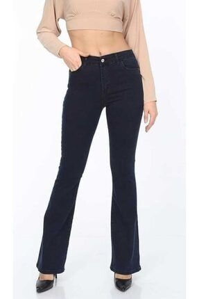 Kadın Lacivert Ispanyol Paça Jeans phtc163