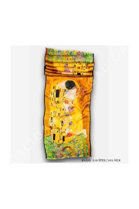 Klimt - Kiss %100 Ipek Fular 45*165cm 'art On Silk' 45X165