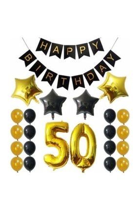 50 Yaş Yetişkin Parti Seti Gold 50 Yaş Doğum Günü Set 0035