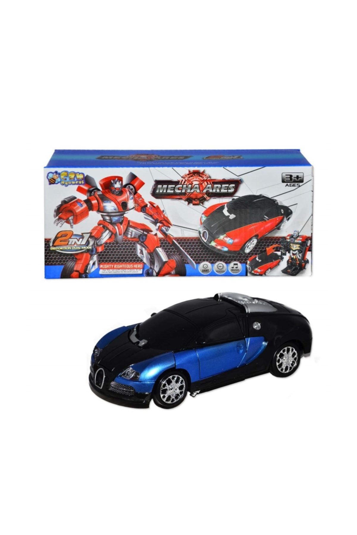 CAN Robota Dönüşen Işıklı Sesli Transformers Tarzı Bugatti Araba fotoğrafı 2 (önizleme)