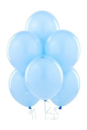 Kbk Market 25 Adet Metalik Lateks Balon Mavi Renk BALONMAVİ25