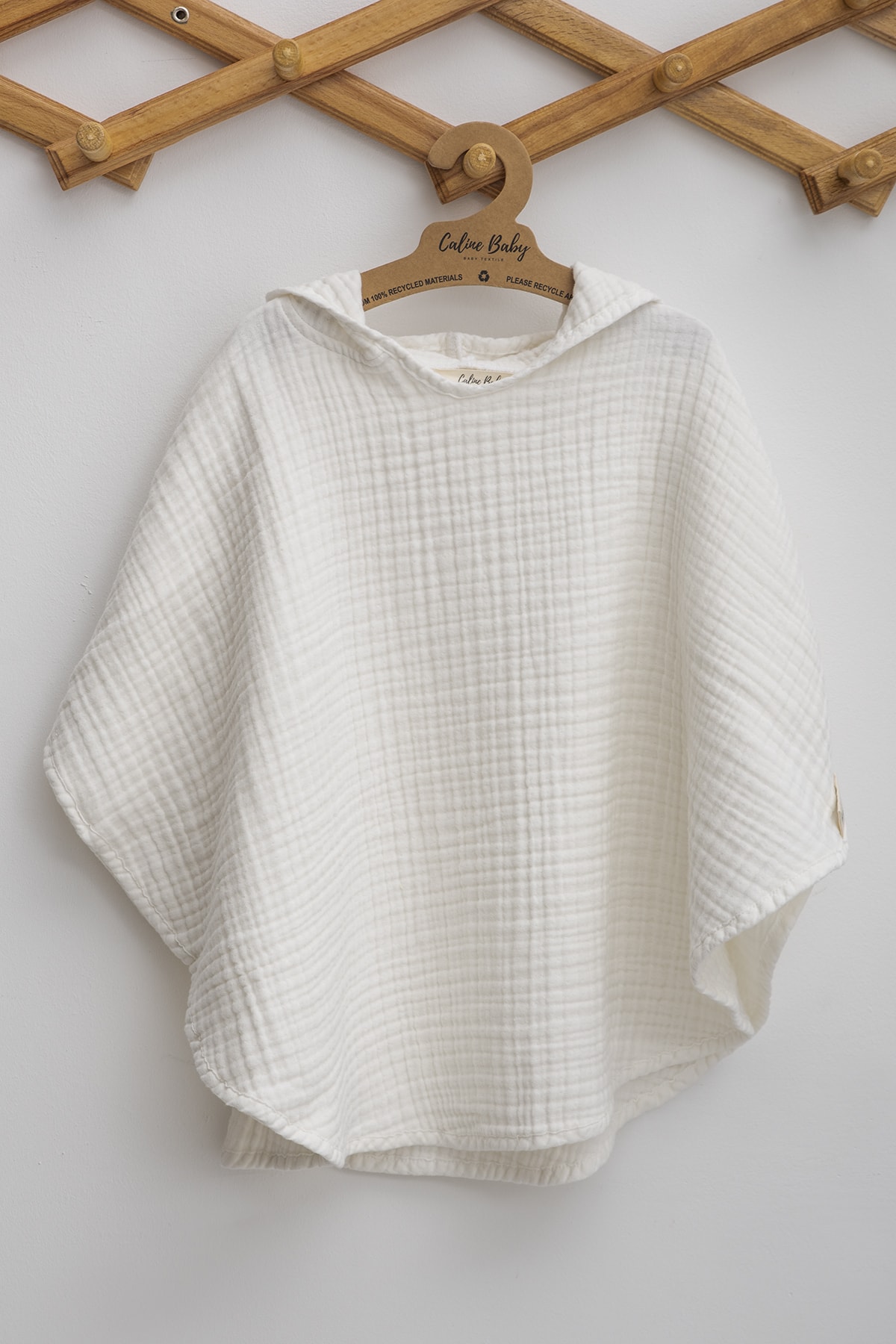 4 Ply Muslin Baby Poncho - White