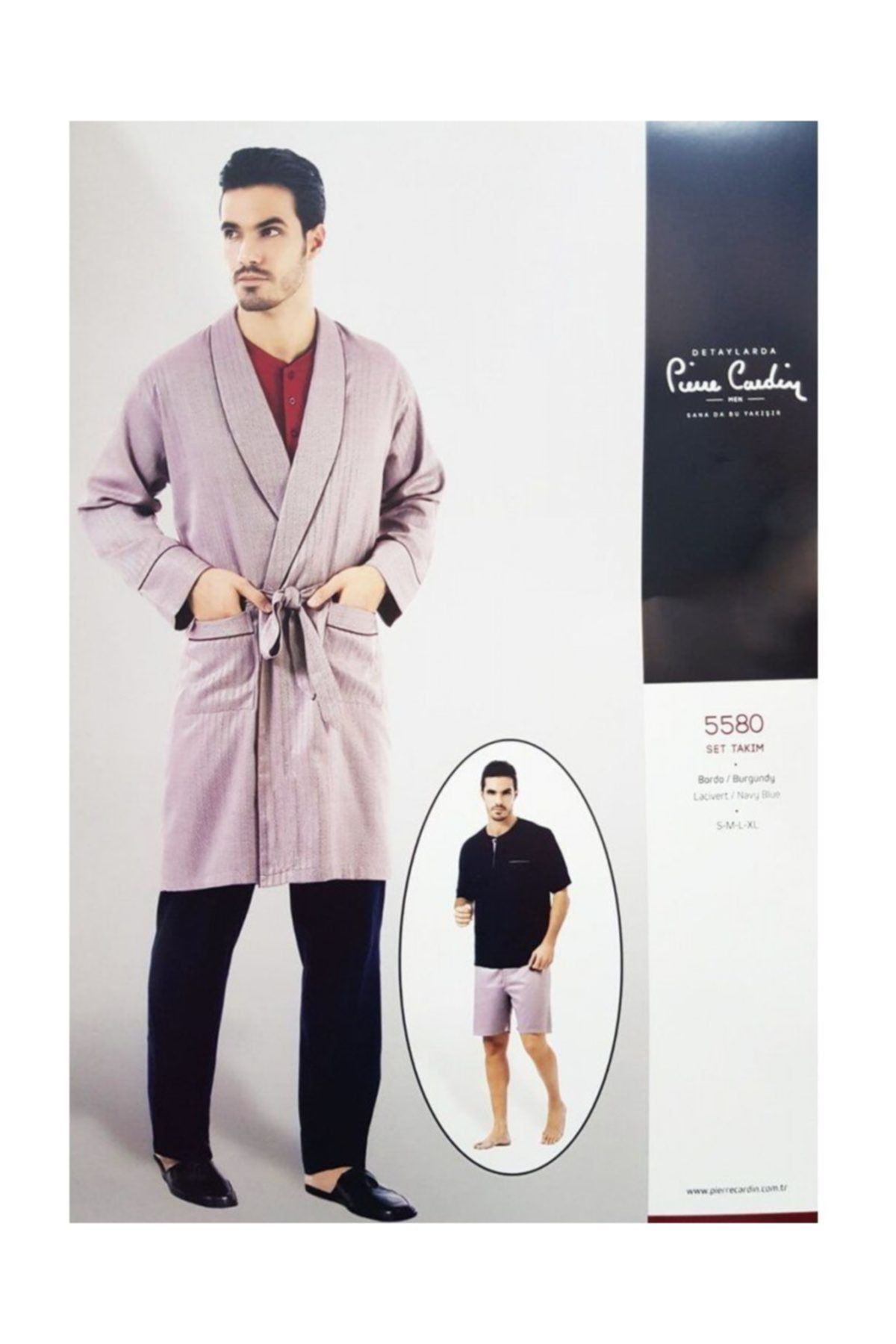 ست پیژامه آبی مردانه کت و شلوار 5 تایی Pierre Cardin