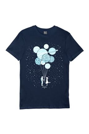 Balon Gezegenler Lacivert Kısa Kollu Erkek T-shirt 1M1BM237AL