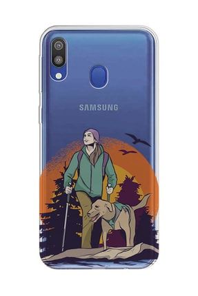 Samsung Galaxy A20 Kılıf A205f Silikon Resimli Kapak Hiking Dog Forest -stok 462 KL Design-22562