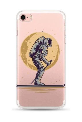 Apple Iphone 7 Kılıf Silikon Resimli Kapak Astronaut Ski -stok 876 KL Design-3476