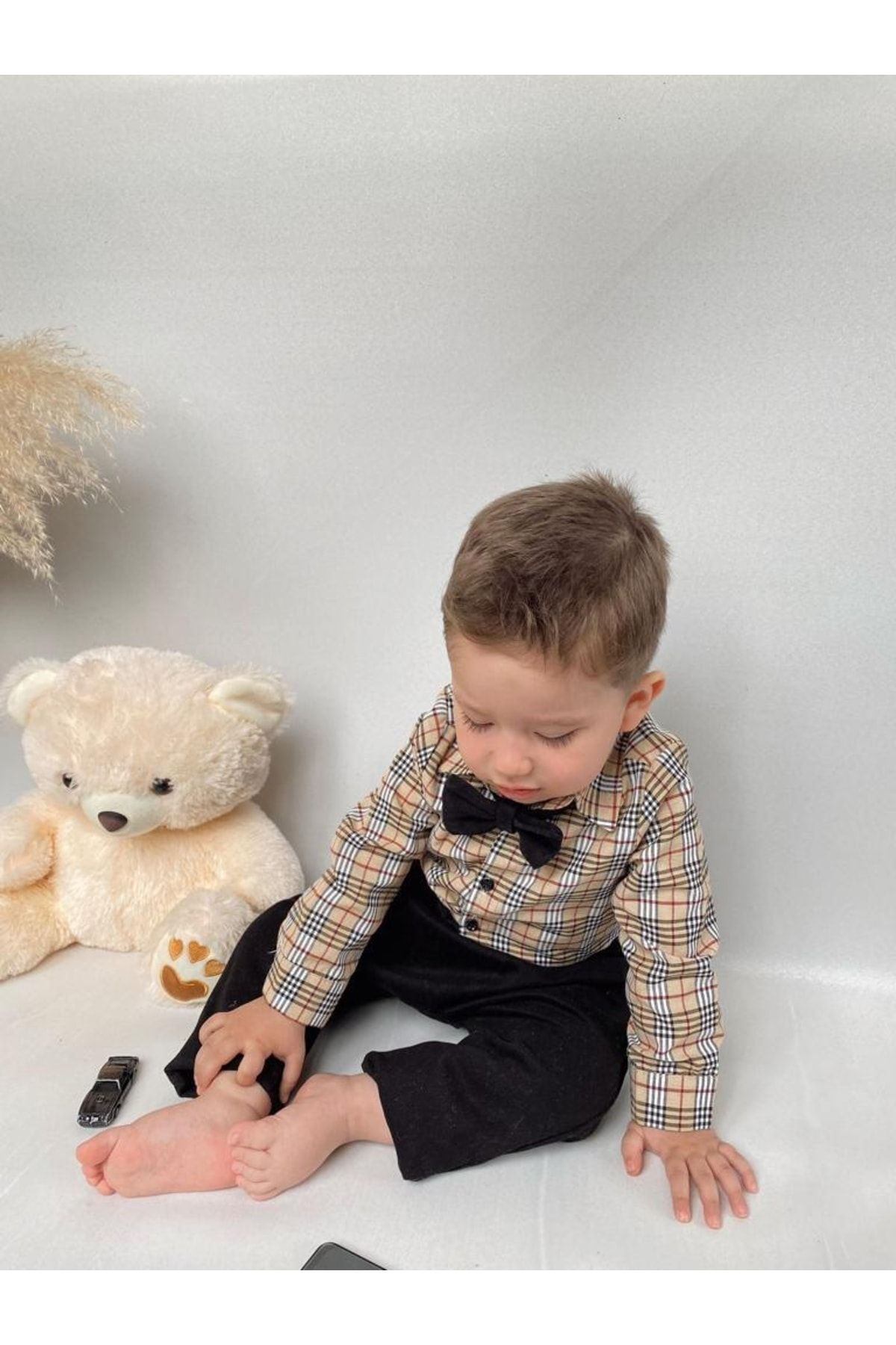 Poplinkids Erkek Bebek Pamuklu Keten Gömlek 100