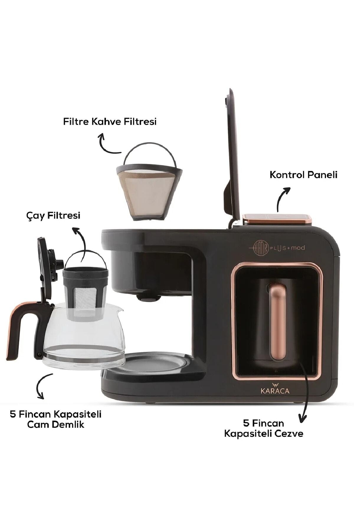 Karaca Hatır Plus Mod 5 In 1 Konuşan Kahve Ve Çay Makinesi Rosie Brown 6