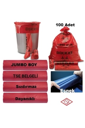 EFTAPLAST Tıbbi Atık Poşeti 100 Micron (10 RULO 100 ADET)
