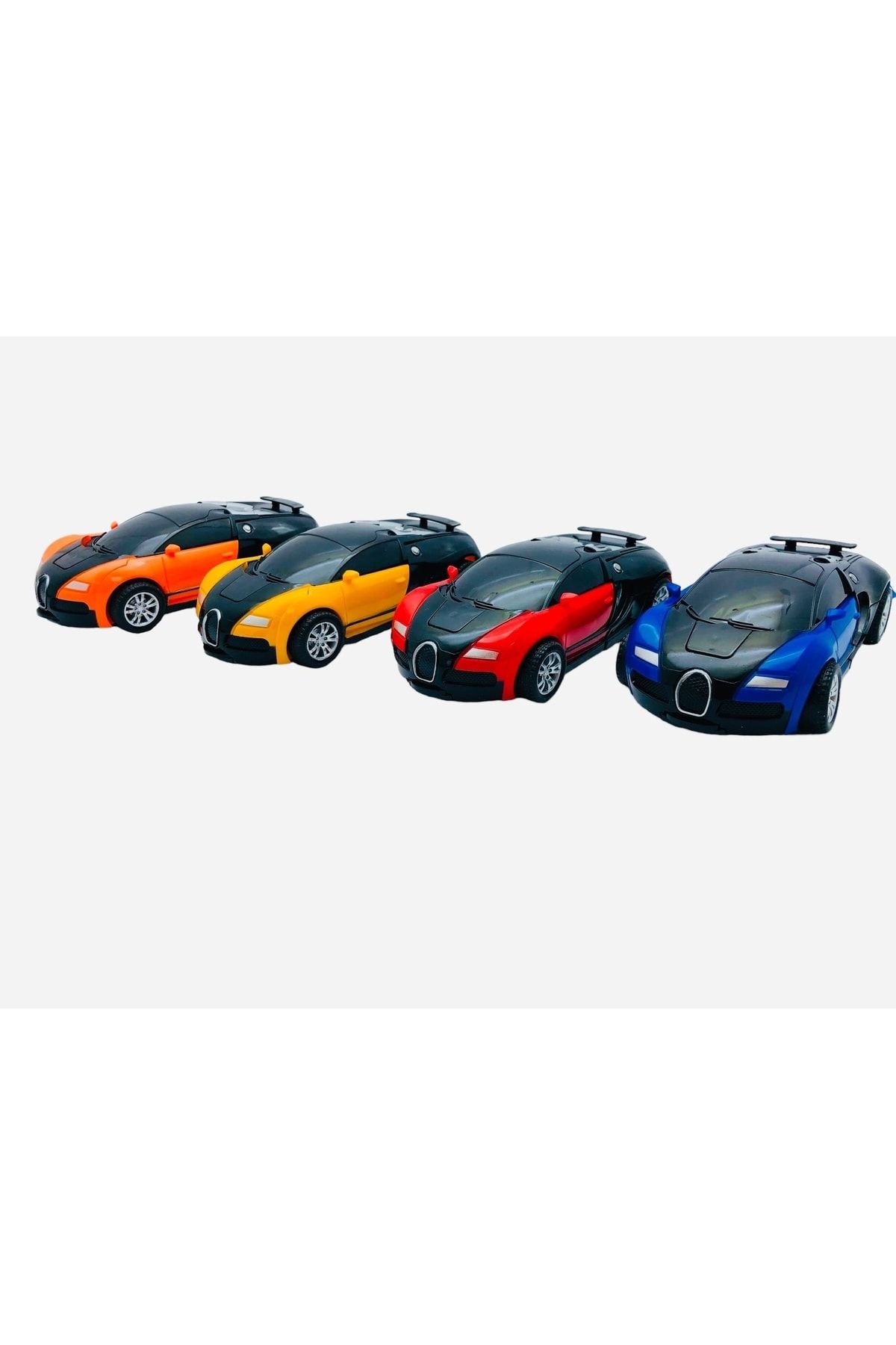 transformers-Bugatti Car Transforming into Robot Set of 4 6