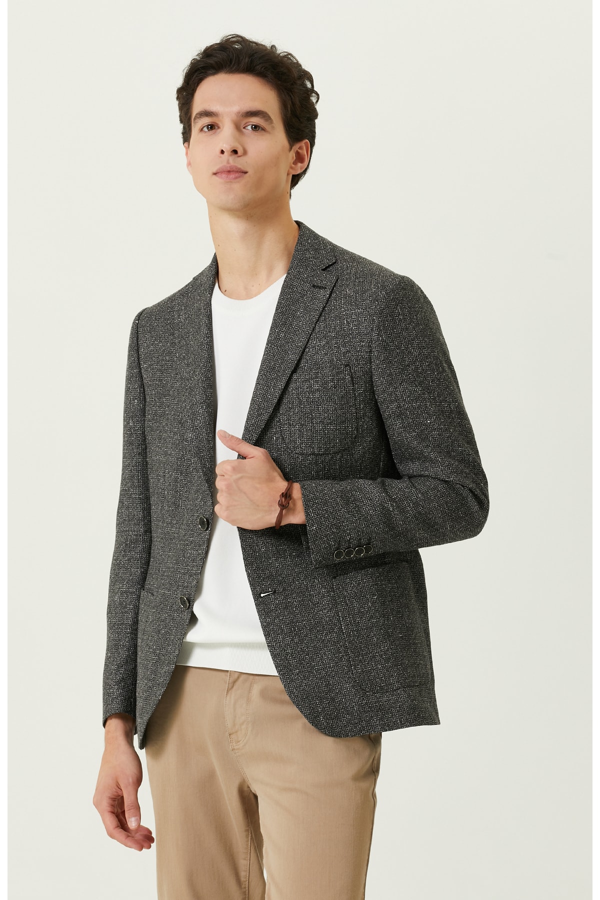 Black Patterned Blazer Jacket
