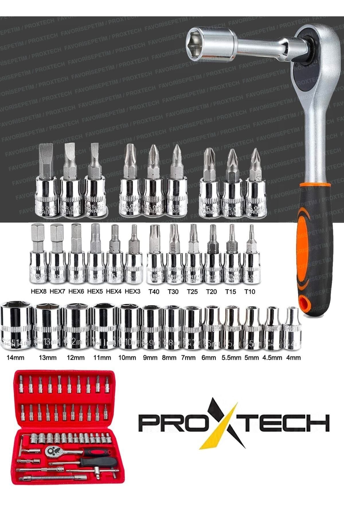 PROXTECH-46 Piece Mini Socket Set Automatic Ratchet 1/4" Wrench Set High Quality Combination Tool Set 2
