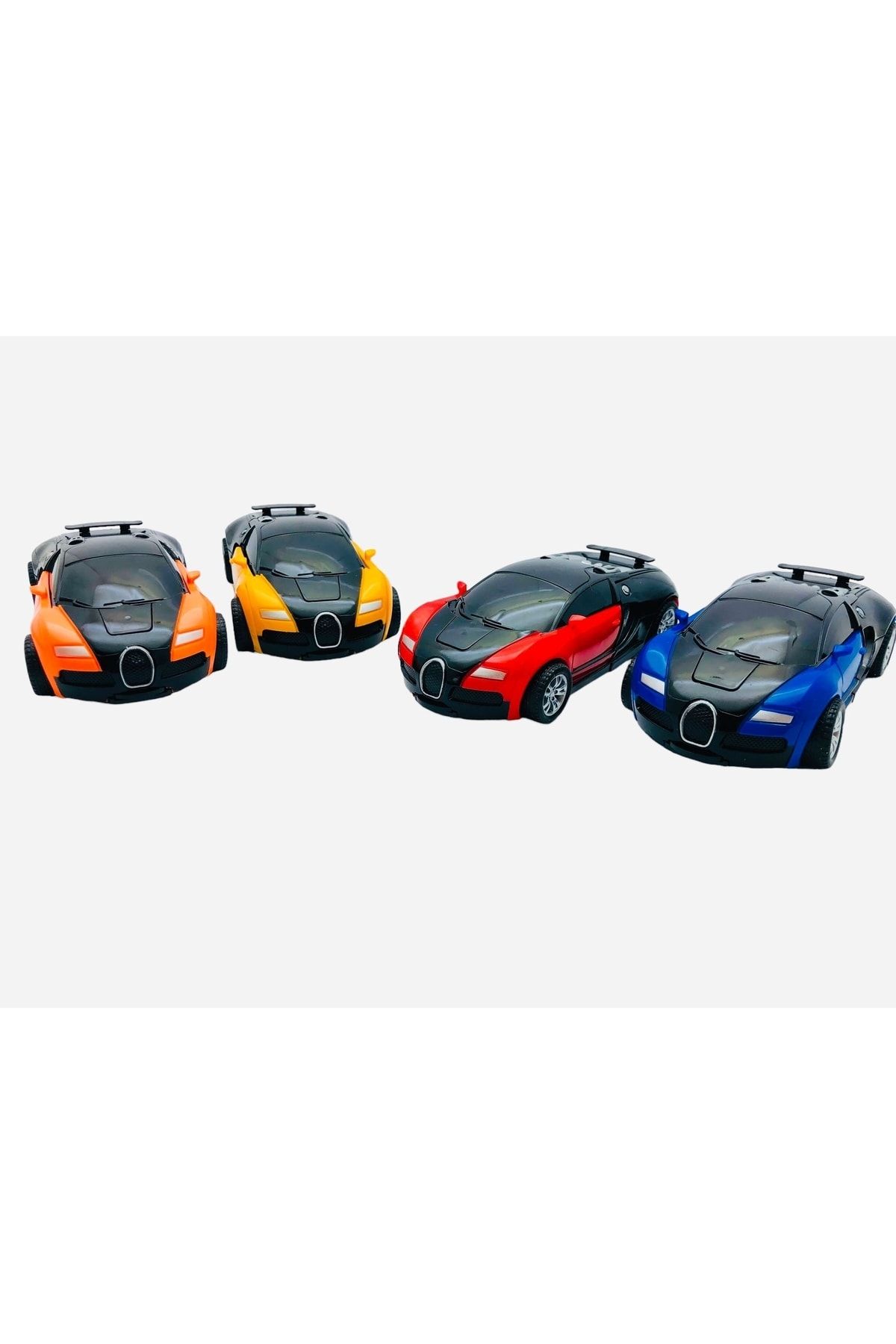transformers-Bugatti Car Transforming into Robot Set of 4 5