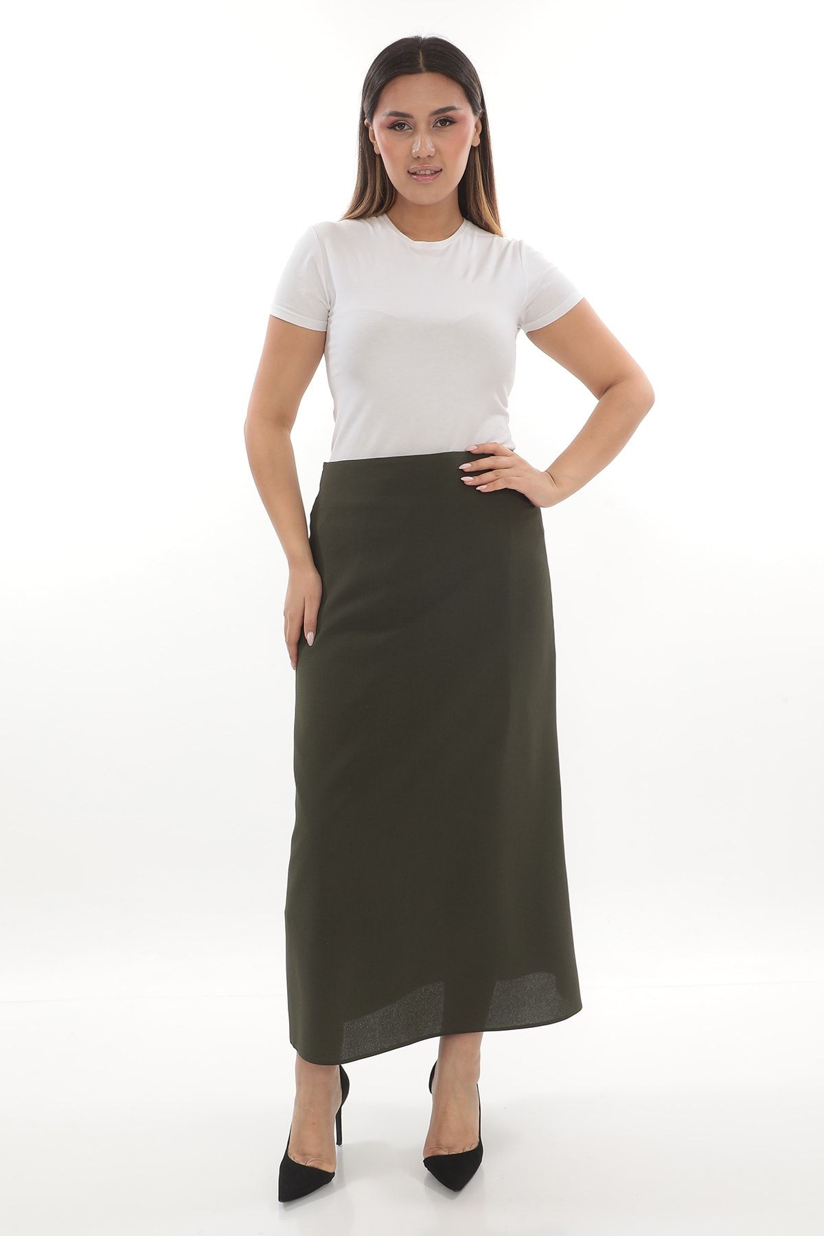 Women's plus sales size khaki skirts