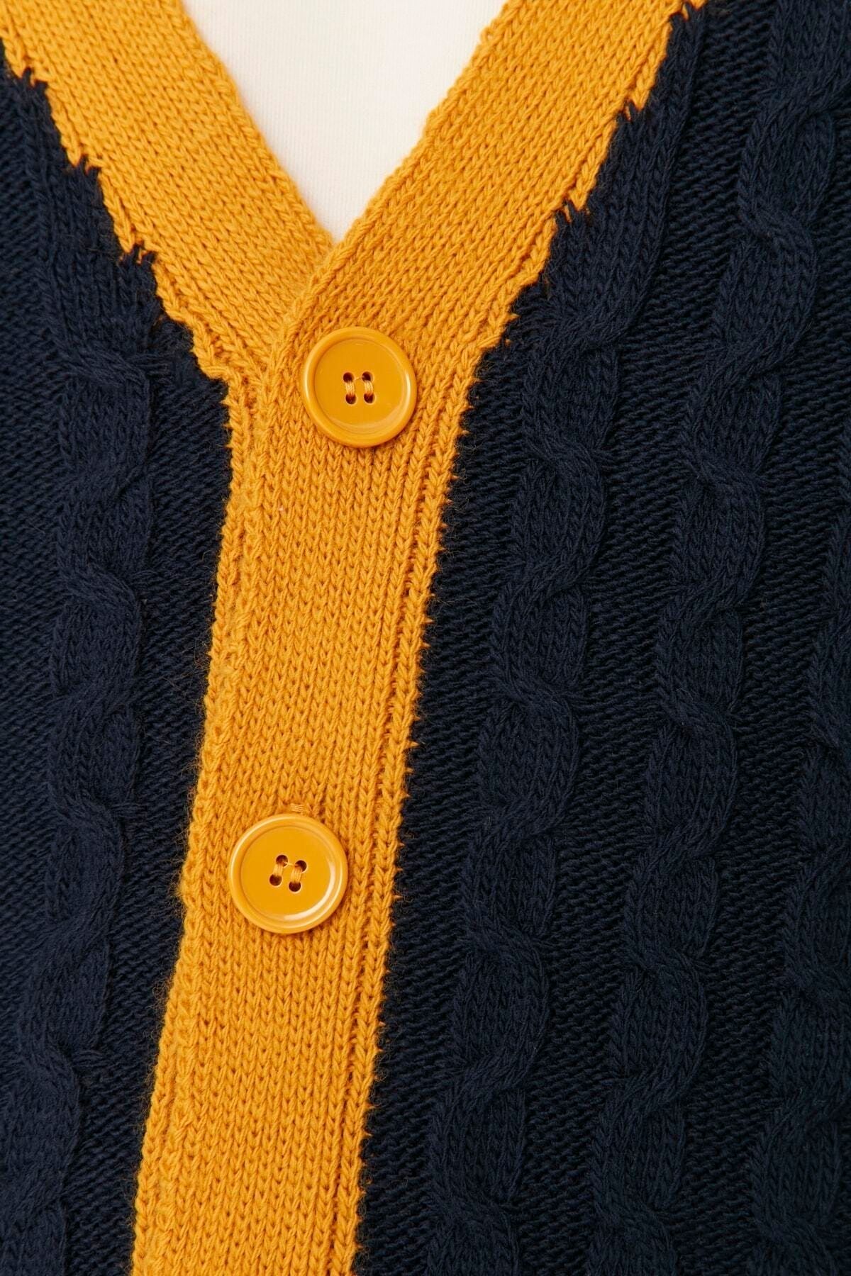 Dark yellow cheap cardigan