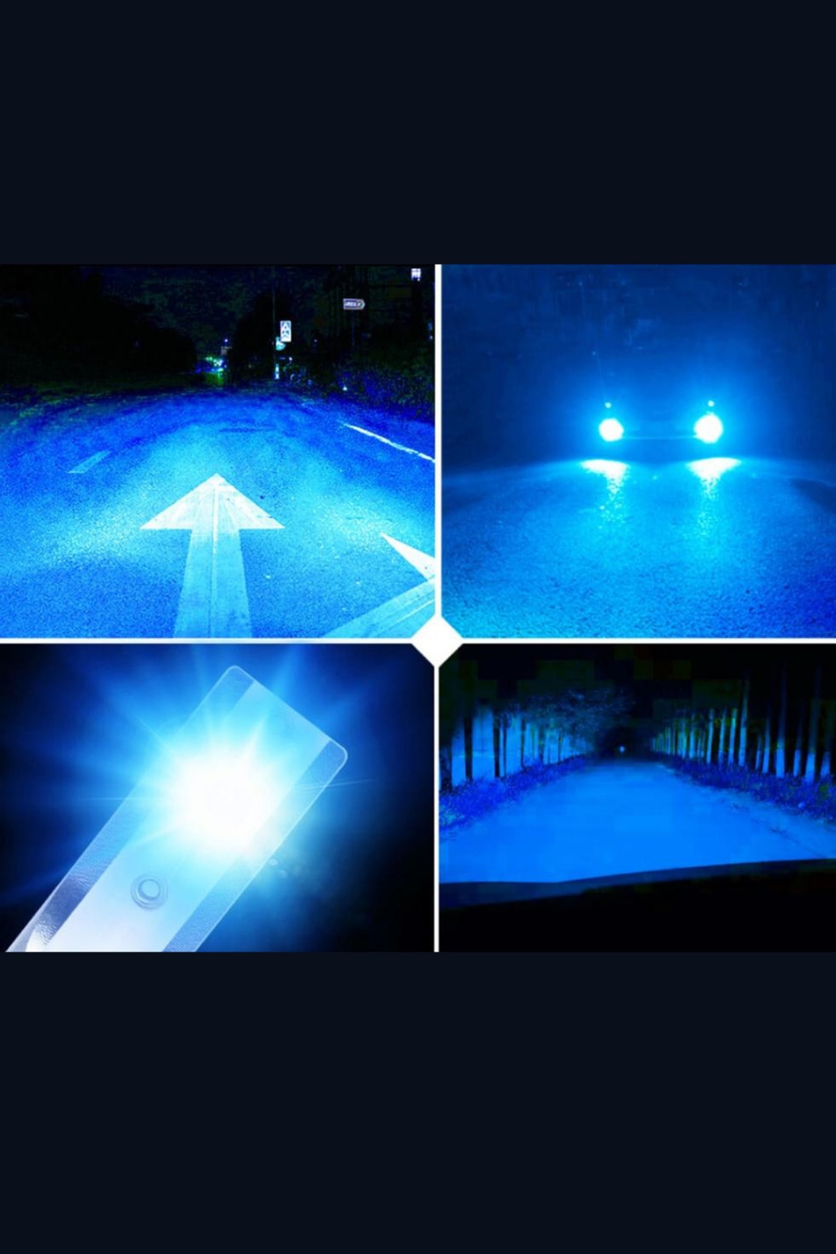 Matrix Tiger Marketing H11 Buz Mavi Led Xenon Şimşek Etkili 10800 Lümen 8000 Kelvin