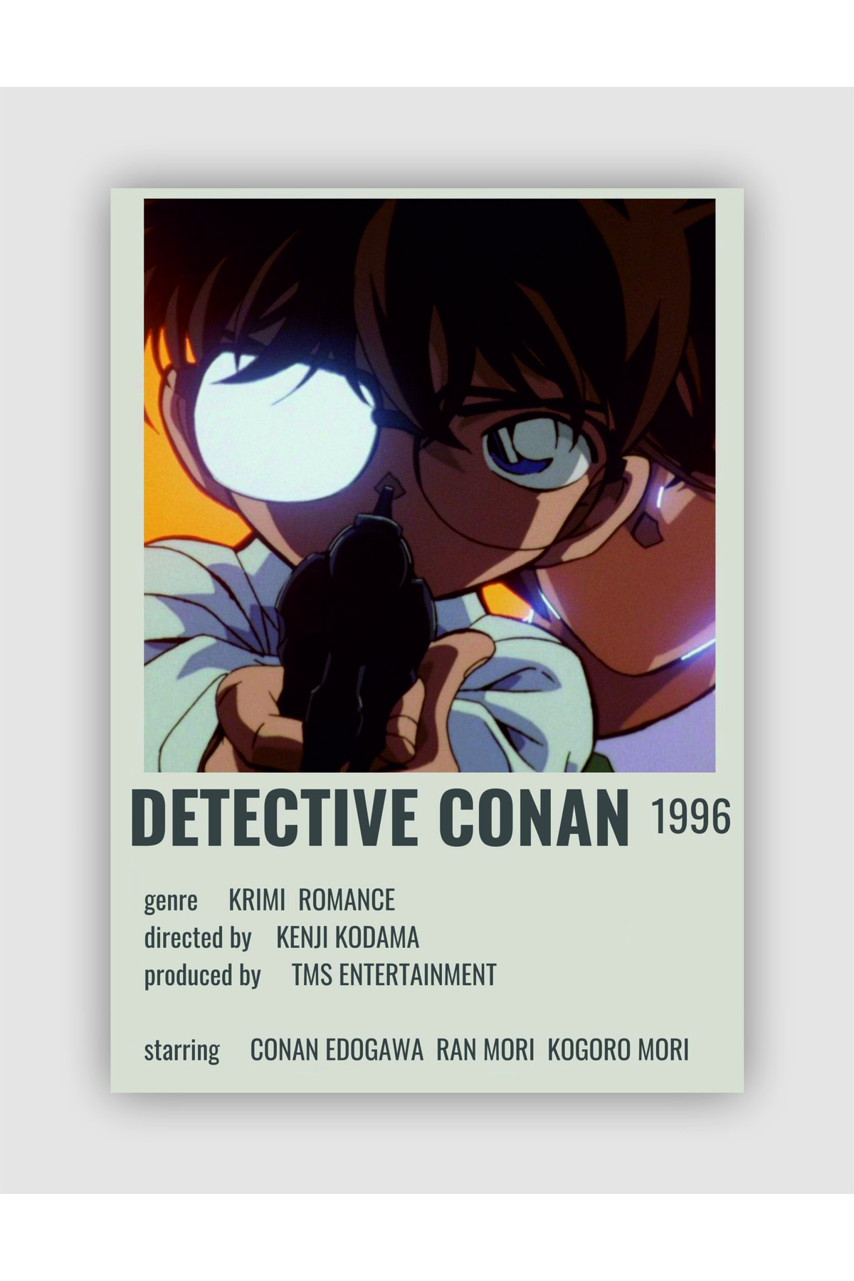 Detective Conan Anime Info Card Minimalist Poster