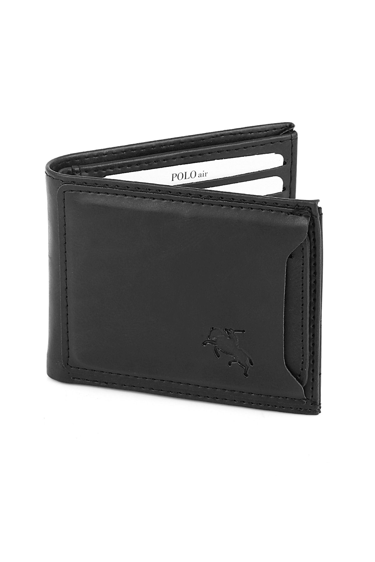 کیف پول مردانه کارت کمربند مجموعه سیاه در جعبه هدیه polo air