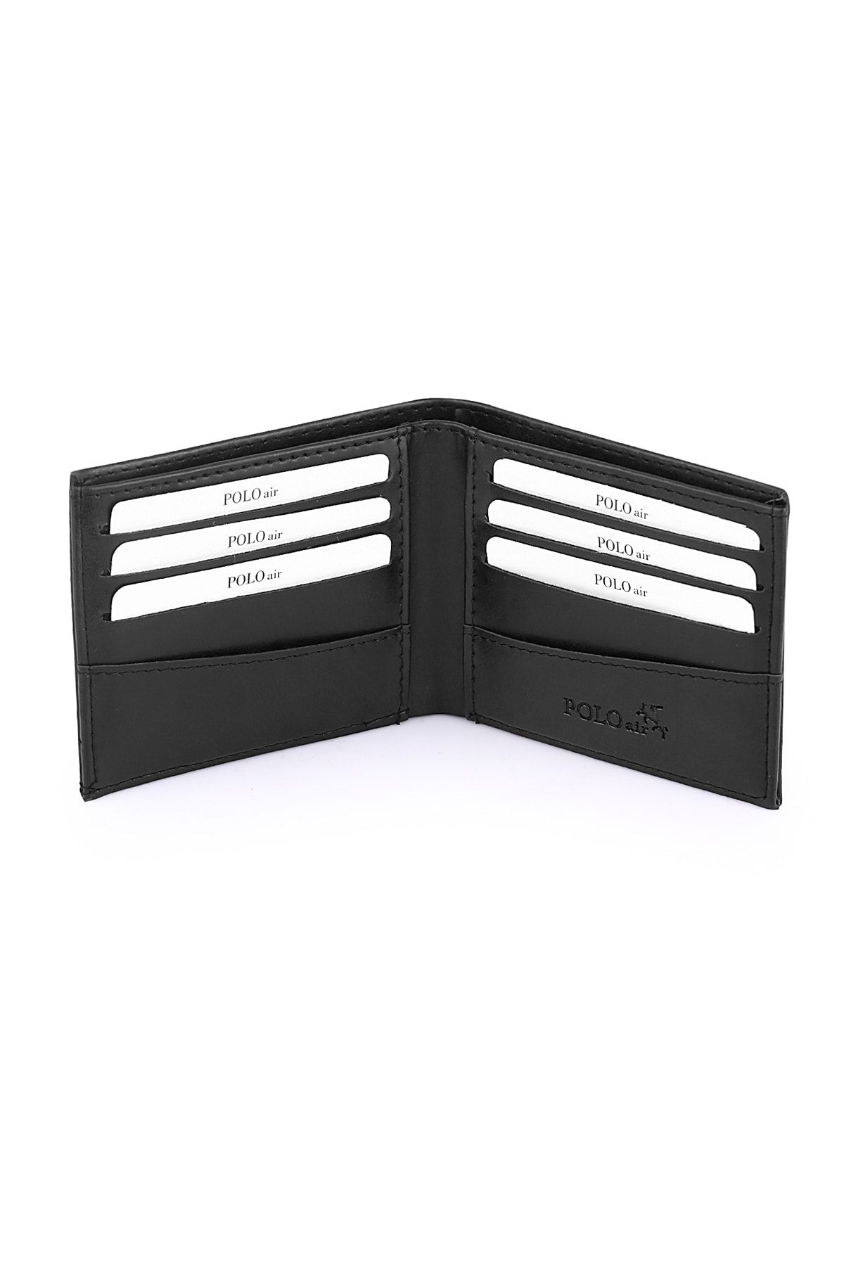 کیف پول مردانه کارت کمربند مجموعه سیاه در جعبه هدیه polo air