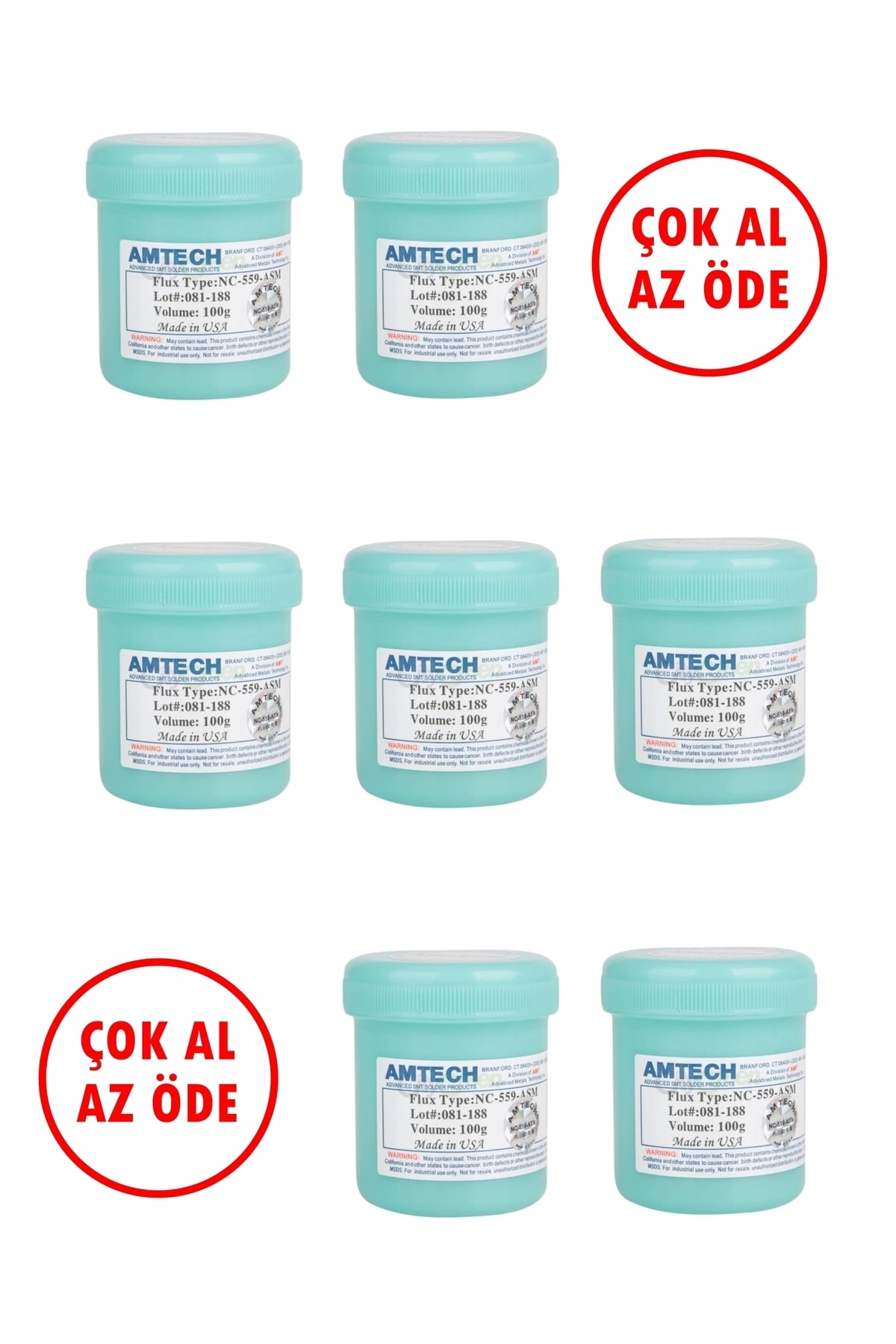 MY BİLİŞİM Amtech Flux Krem-pastalı-onarımlı Servis Lehim Nc-559-asm 7 Adet