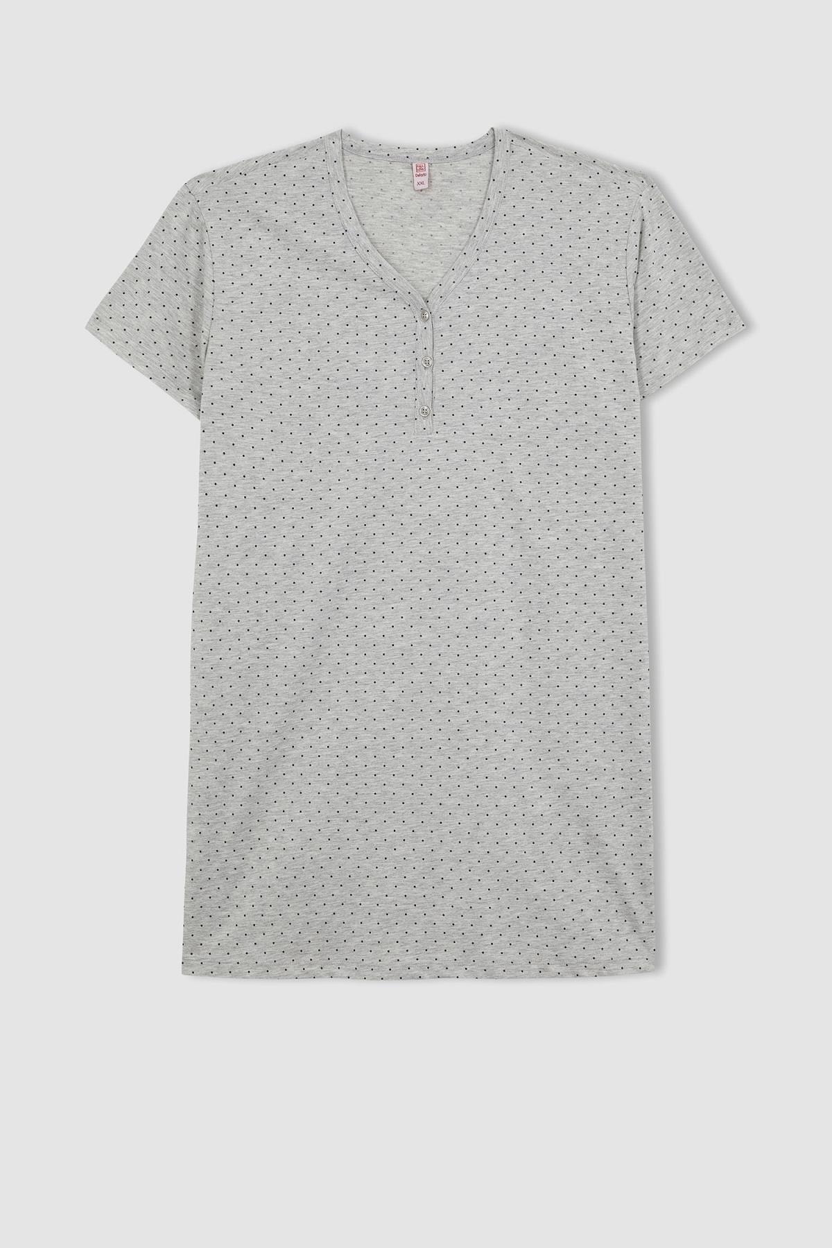 Defacto Fall In Love Desenli Kısa Kollu Gecelik