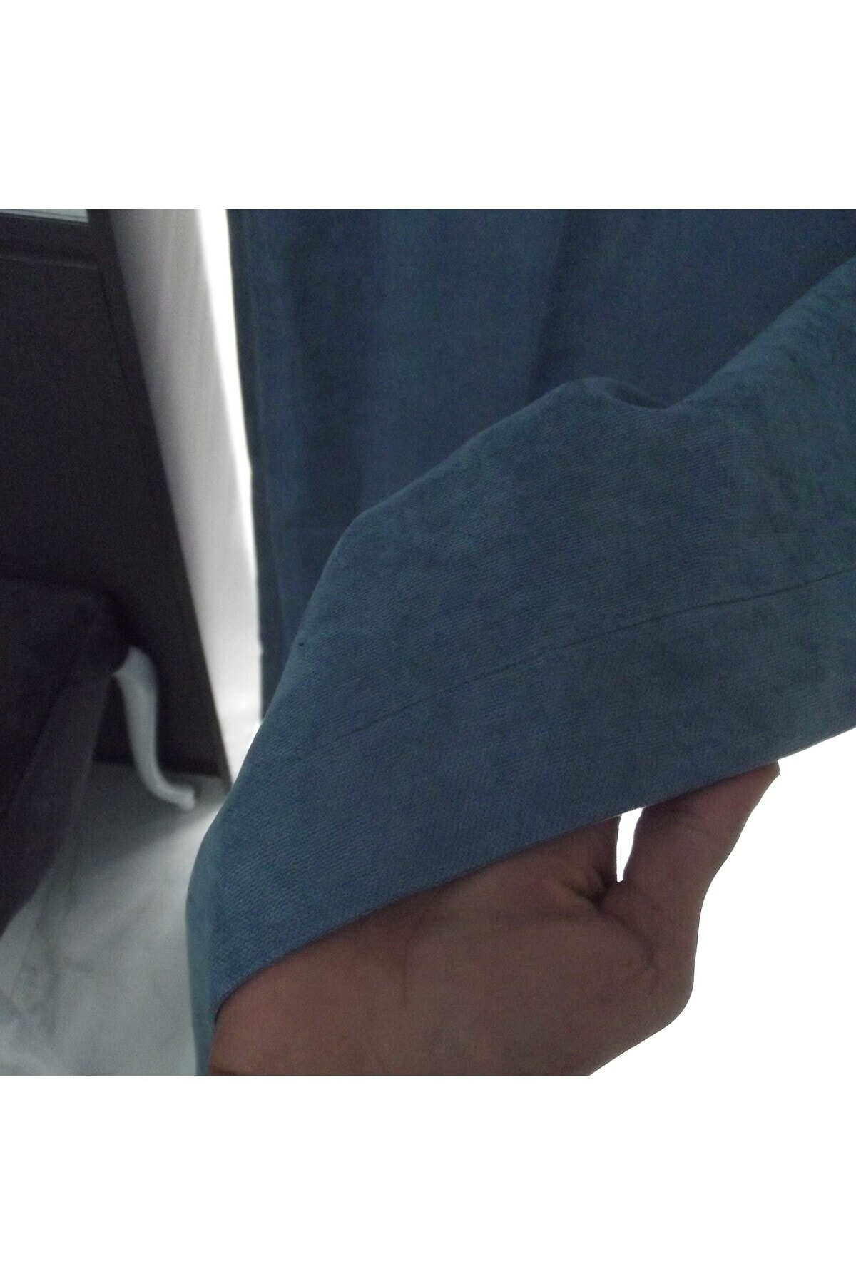 TülEvi Petek Kadife Dokulu Fon Perde 140x260 Düz Dikişli Ekstrafor Büzgü fotoğrafı 2 (önizleme)