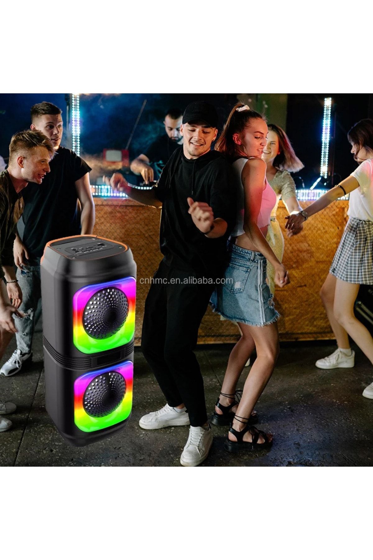Lipon Işıklı Bluetooth Hoparlör Ses Bombası Mikrofonlu Karaoke Yüksek Ses Yeni Rgb 10Watt