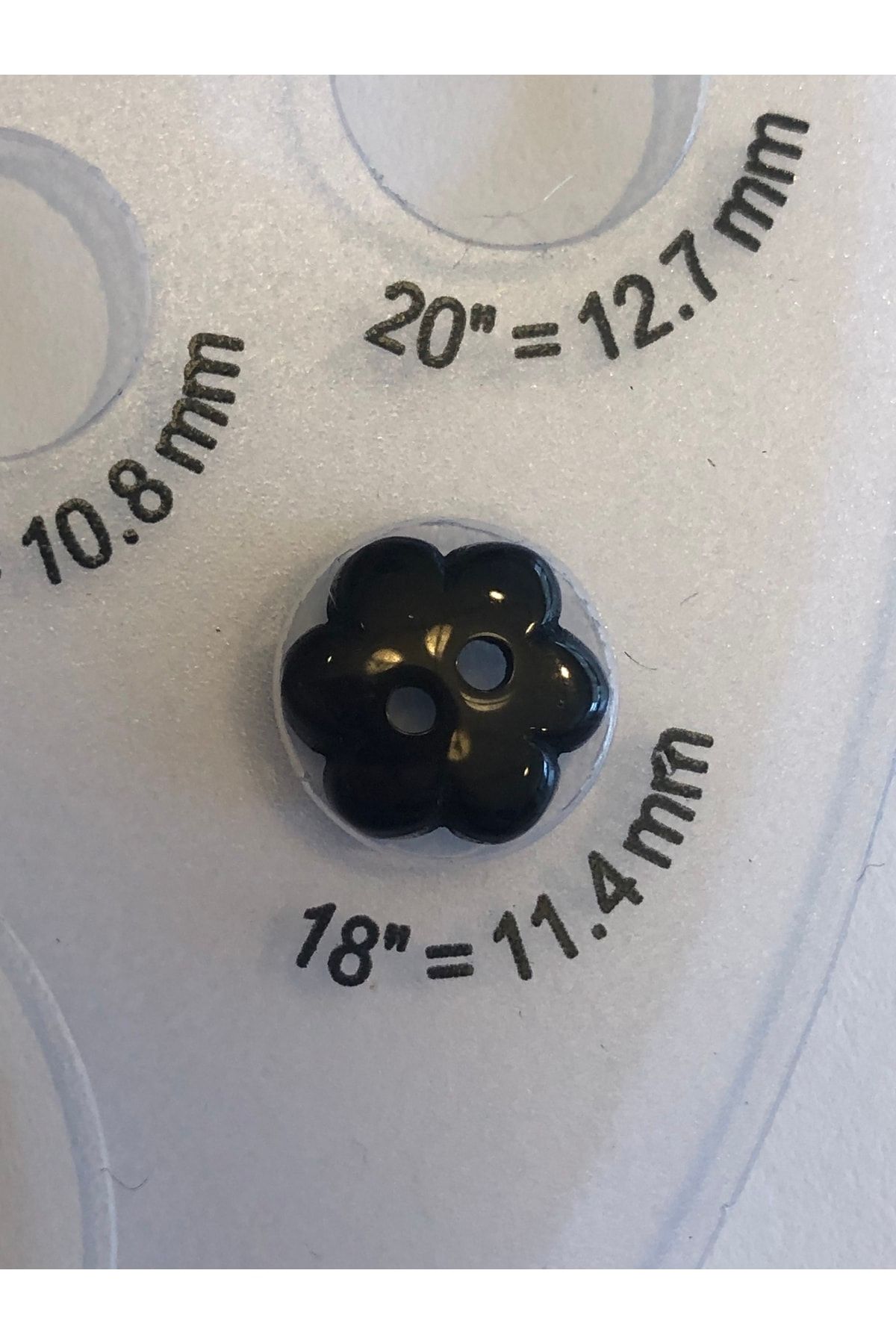 aensia-Black Daisy Flower Model Baby Size Polyester Button 18 Size Buttons - Pack of 10 Buttons 6