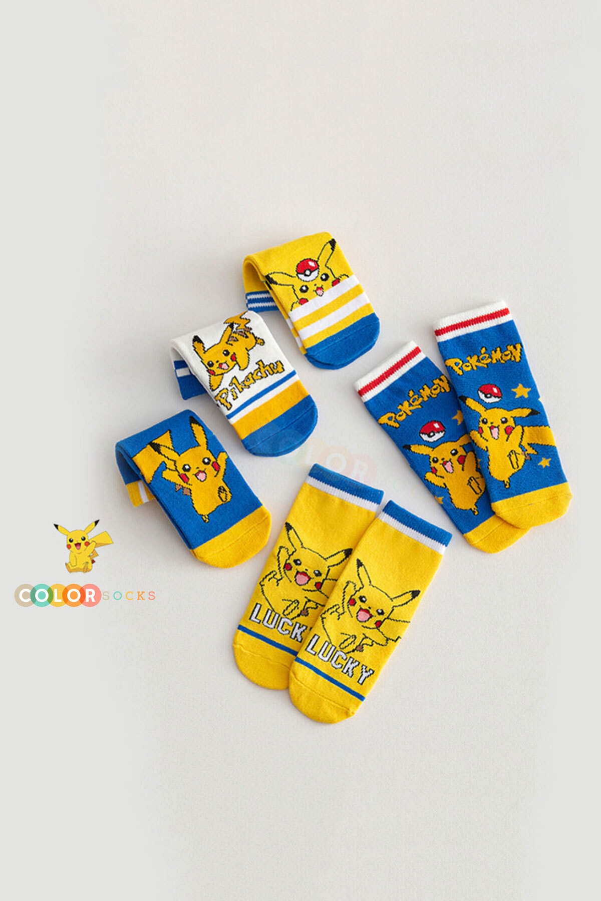 Color Socks 5'li Pikachu Desenli Çocuk Çorap (comfort Kids) fotoğrafı 4 (önizleme)