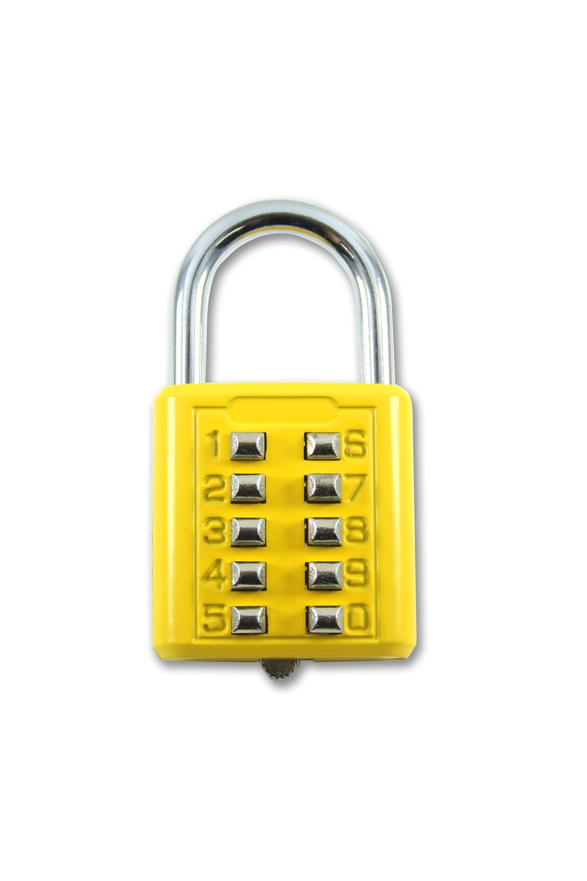 babikamium Asma Kilit Dolap Kilidi Sabit Şifreli 10 Haneli Tuşlu Anahtarsız Güvenlik Sarı