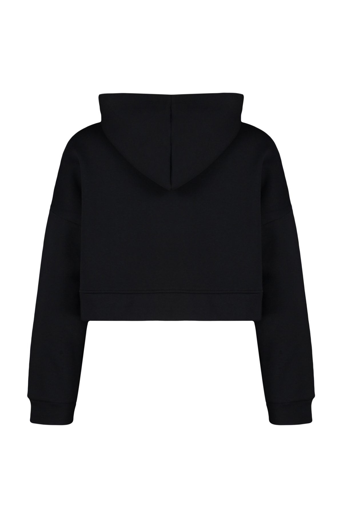 Trendyol Collection-Schwarzes Basic-Sweatshirt mit Reißverschluss und Kapuze, dickes Fleece innen, Strick-Sweatshirt TWOAW20SW0660 8
