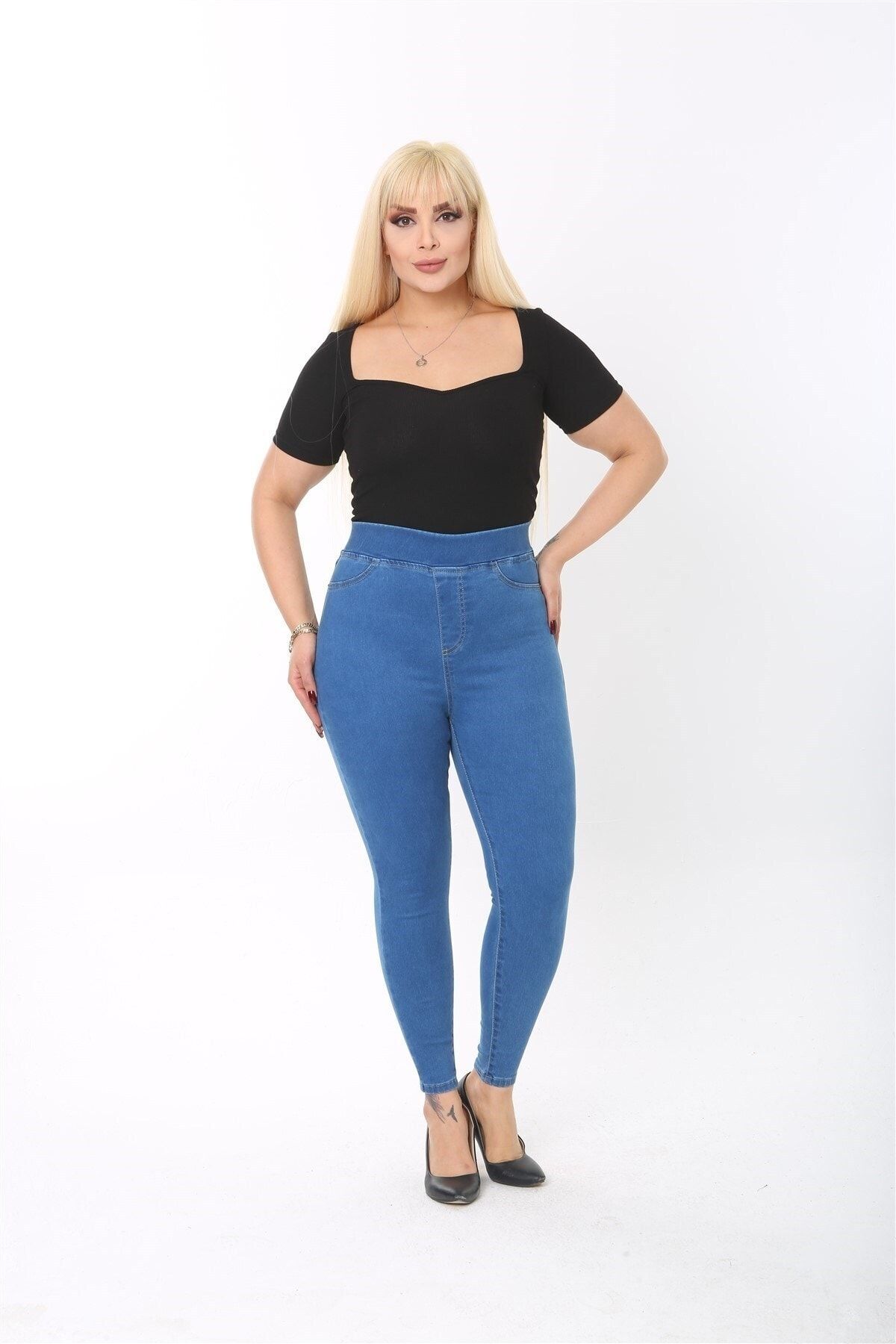 Dark blue hot sale denim leggings