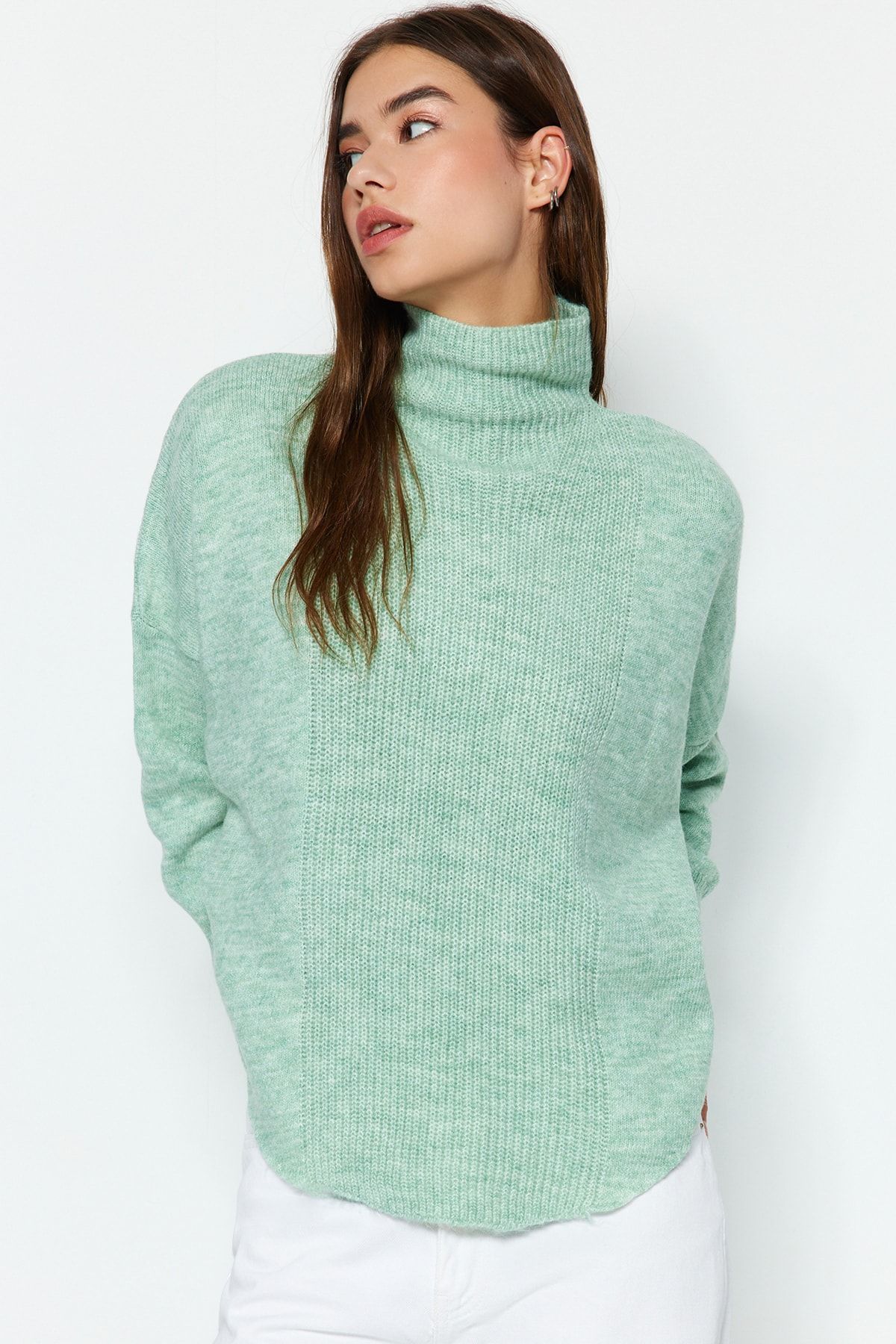 Trendyol Collection Pullover Grün Oversized FN7587