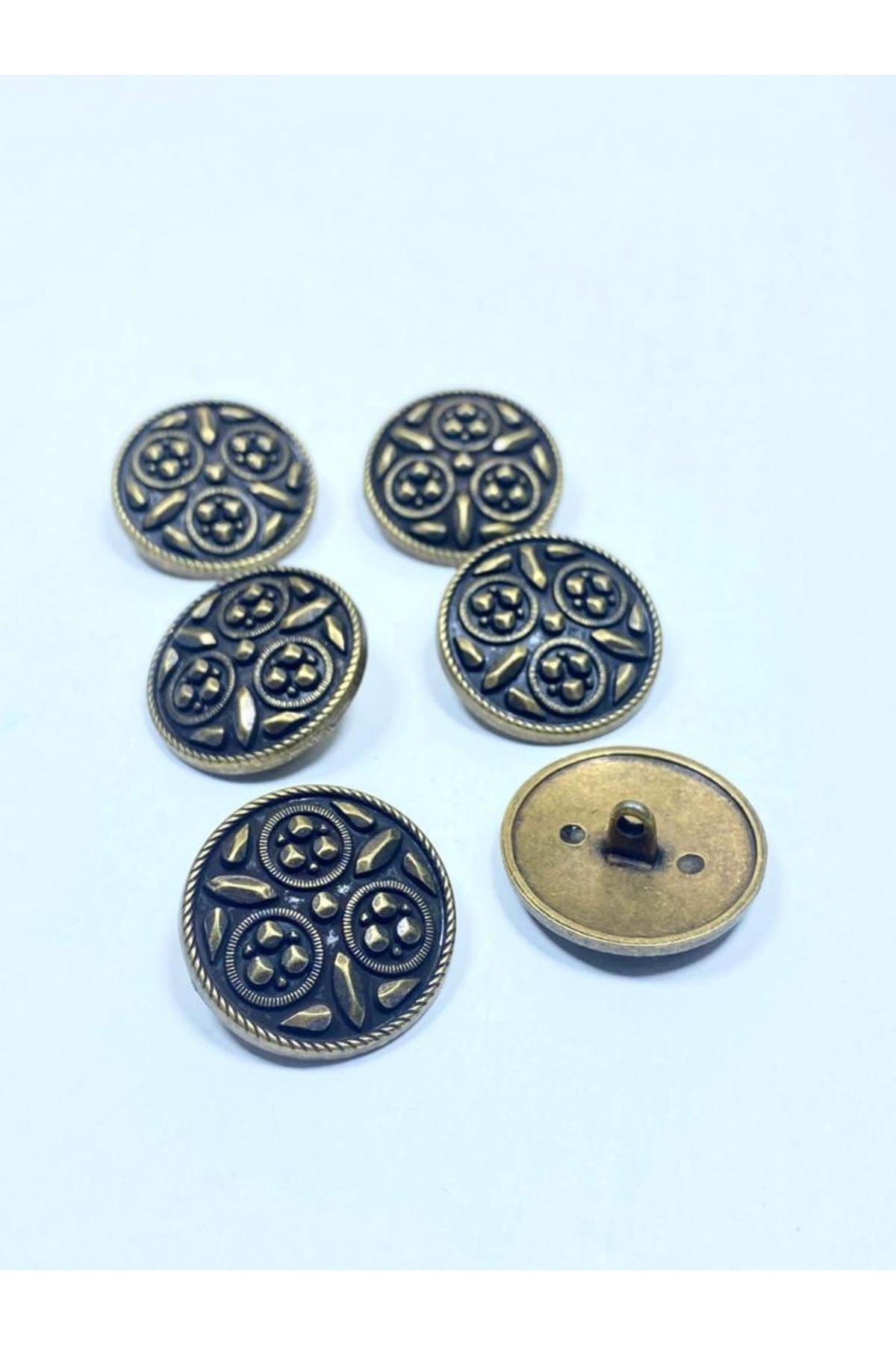 Trench Coat Jacket Button / Metal Button / Antique Yellow / 2.5 Cm / Set of 6/m