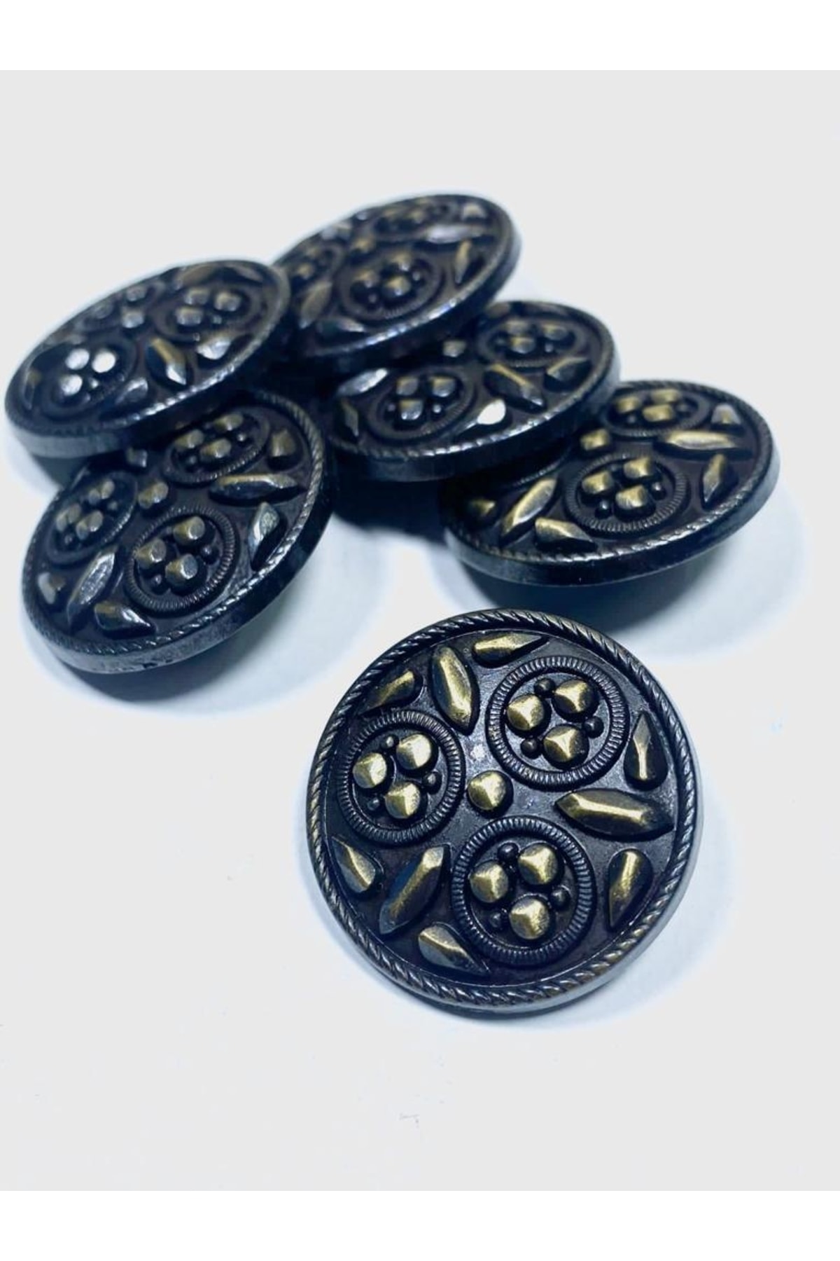 Coat Button / Metal Button / Antique Yellow / 3 Cm / Set of 6/m