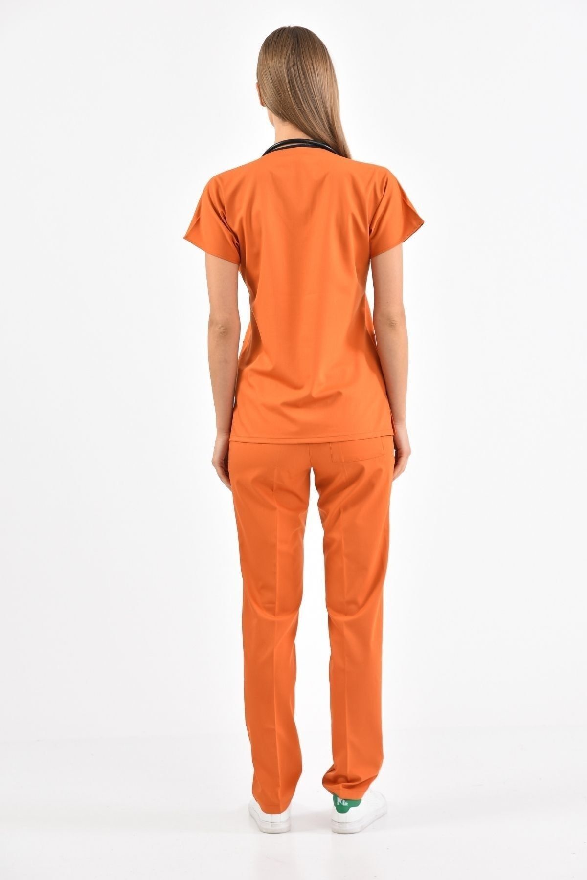Owlet Medikal-Set uniformă de medic și asistentă chirurgicală portocalie din Lycra 3